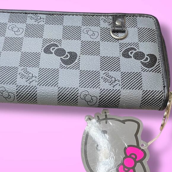 NWT SANRIO HELLO KITTY Black and Gray Hello Kitty Zip Around Wallet/Clutch - Picture 10 of 15